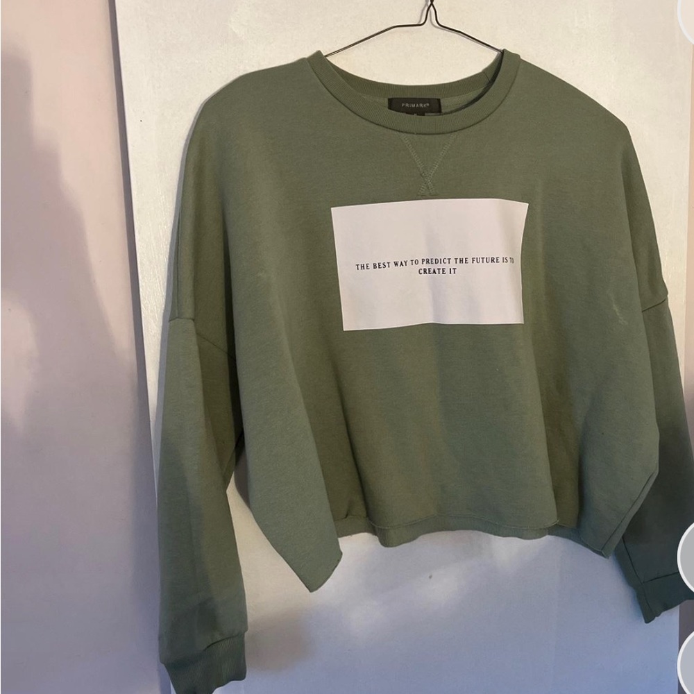 Sage green cropped sweater